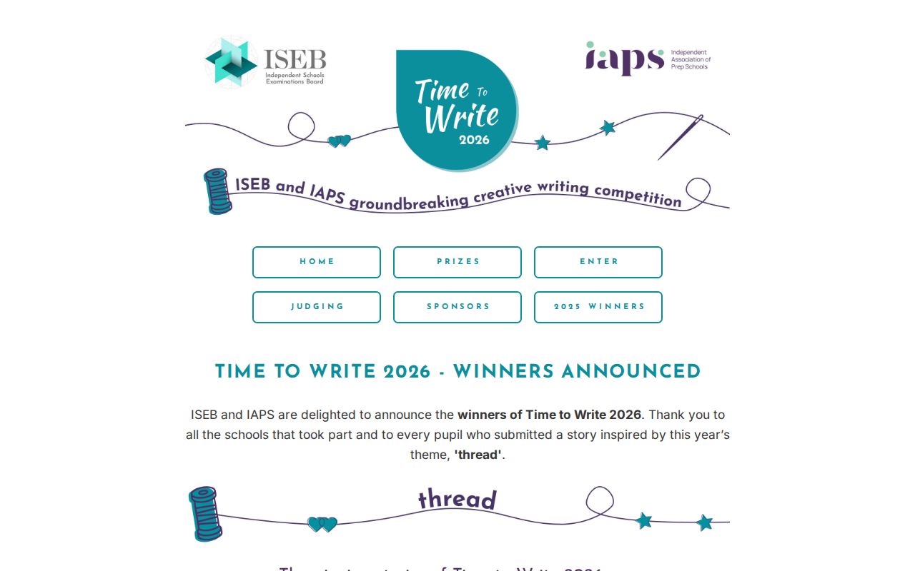 Time To Write | The ISEB Creative Writing Competition 2024