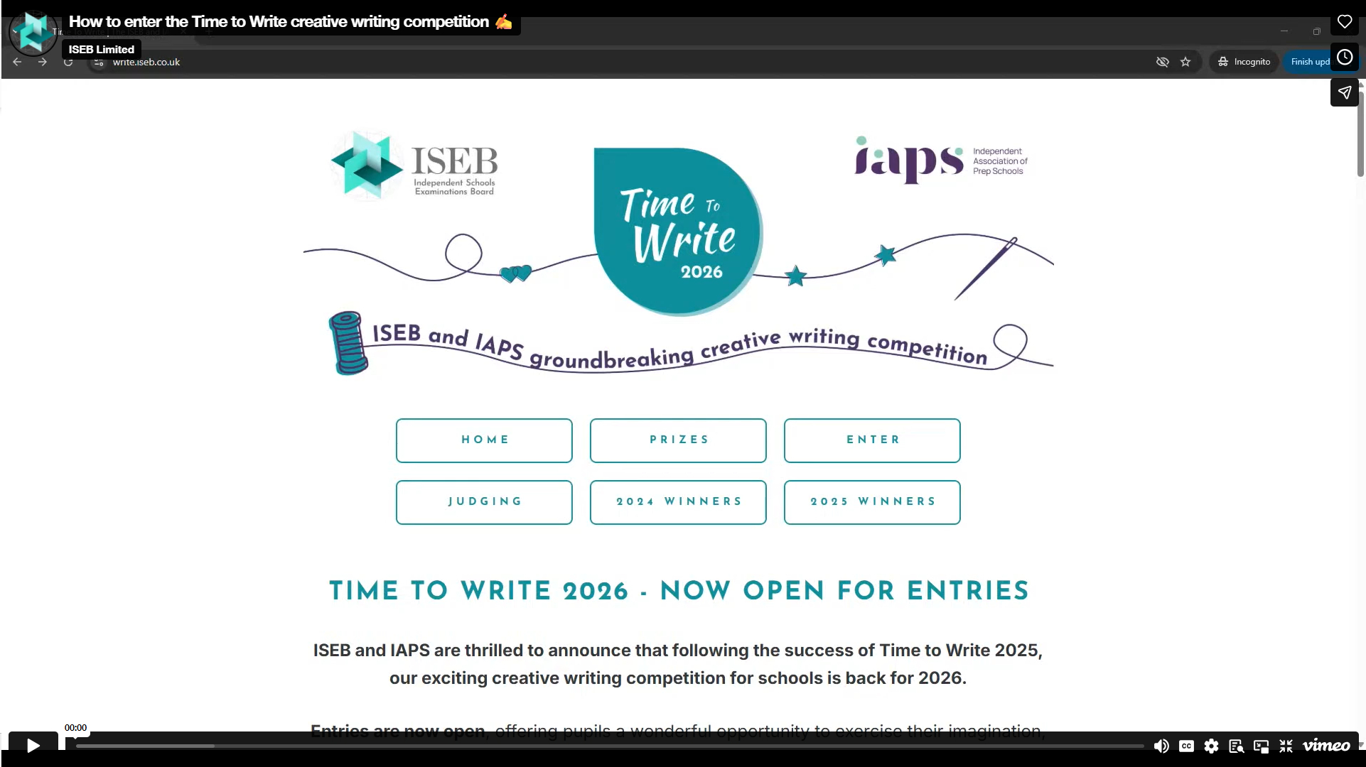 How to enter the Time to Write creative writing competition